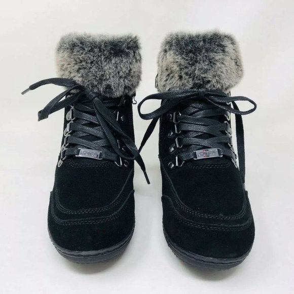 Khombu Women's Francie Boots with Faux Fur Trim - Picture 4 of 12